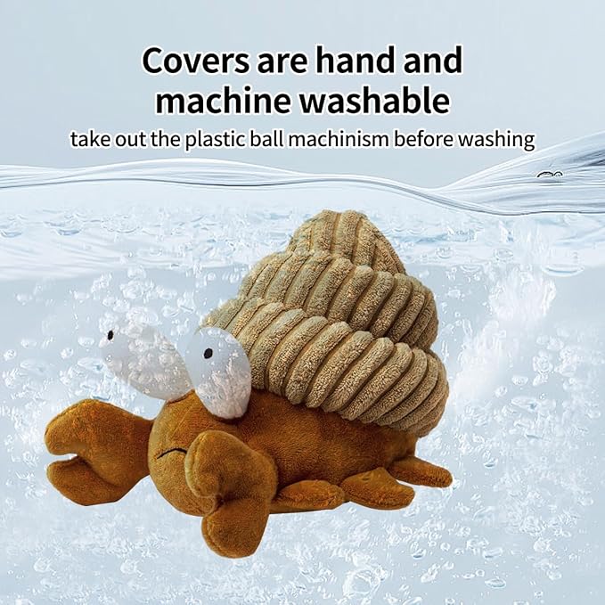 Interactive Dog Toys, Moving Squeaky Plush Dog Toy-Hermit Crab