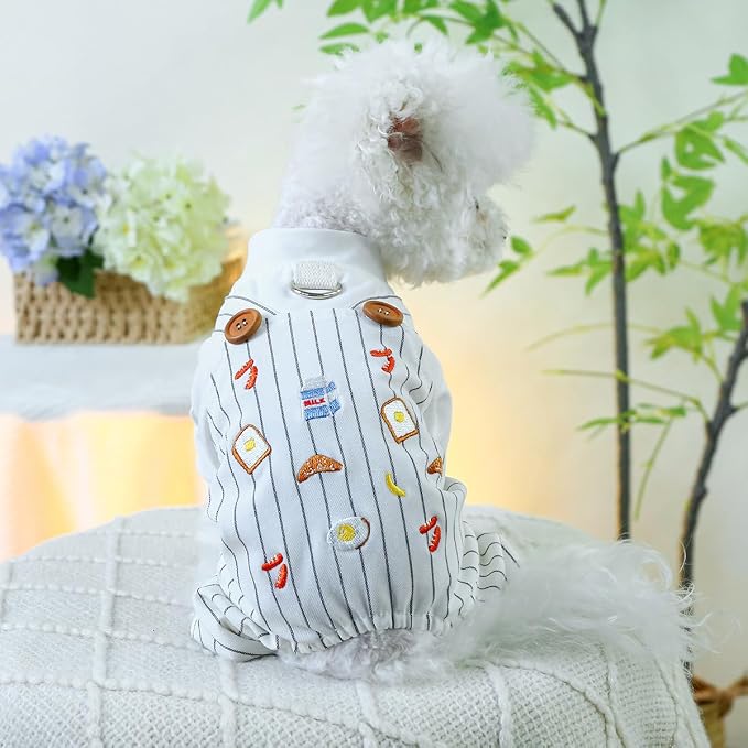Dog Stylish Overalls Comfortable Puppy One Piece Outfits Summer Bib Overalls for Small Dogs Cute Pet Onesie Jumpsuit Chihuahua Yorkies Birthday Holiday Clothes Cat Costume