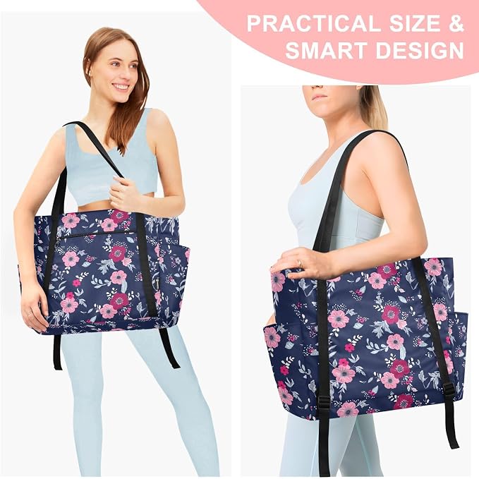 MCHIVER Yoga Bag for Women Men Large Yoga Mat Bag with Adjustable Strap Workout Bags Totes for Pilates Yoga Travel