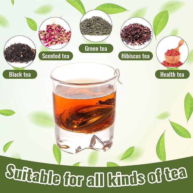Sumind 25 Pcs Heart Tea Strainer Stainless Steel Ball Infuser Loose Leaf Steeper Interval Diffuser Mesh Filters with Extended Chain Hook for Cup Bottle Tea Party Wedding Bridal Shower(Rose Gold)