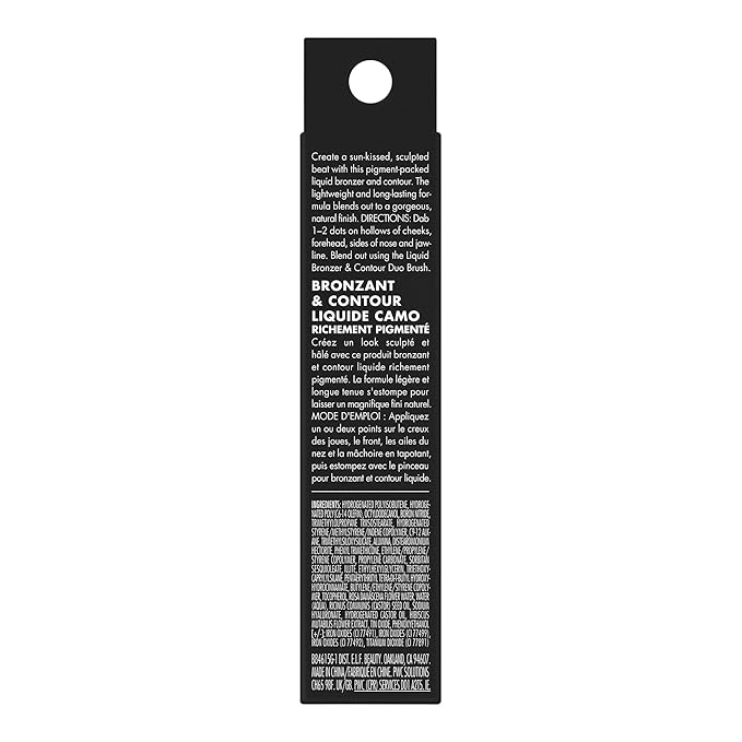 e.l.f. Camo Liquid Bronzer & Contour, Silky Highly Pigmented Formula, Creates a Long-Lasting Bronzed Glow & Natural Look, Vegan & Cruelty-Free, 7 Tan/Deep