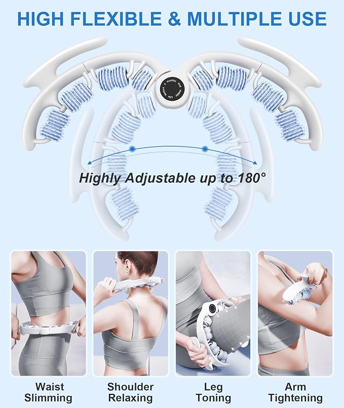 KESHWELL Cellulite Massage Roller,Muscle Massage Roller, Cellulite Remove Massager,Manual Massage Stick with Detachable Rollers for Leg,Neck,Back, Arm,Thigh.Blue