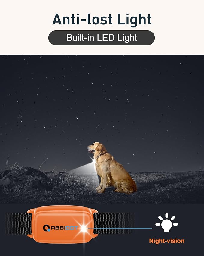 ABBIDOT Shock Collar for 2 Dogs, 3300 FT Dog Training Collar with Remote, IPX7 Waterproof with 4 Training Modes, Rechargeable E-Collar for All Breeds (15-120 lbs),Orange Black