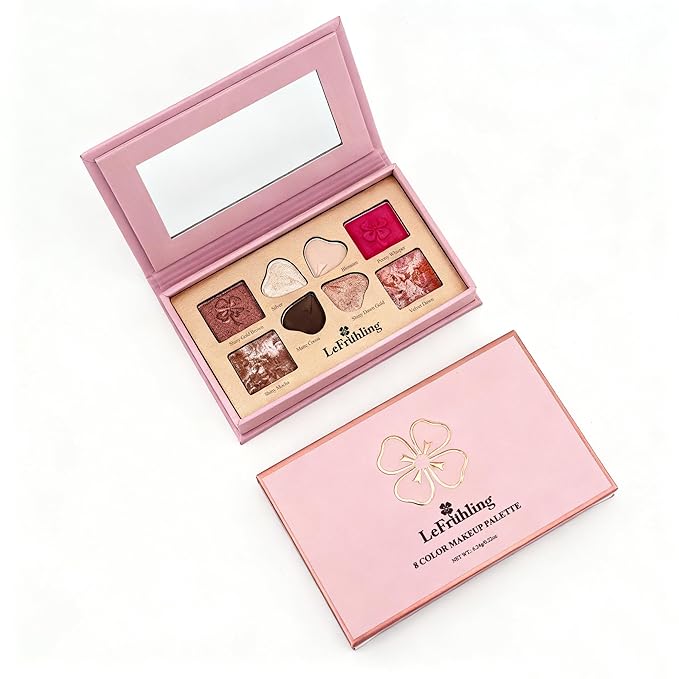 8-color High Pigmented eyeshadow Makeup palette,Long Lasting Multi Reflective glitter Shimmer Matte,Travel-Friendly,Bronzer Blush Highlighter and Eyeshadows