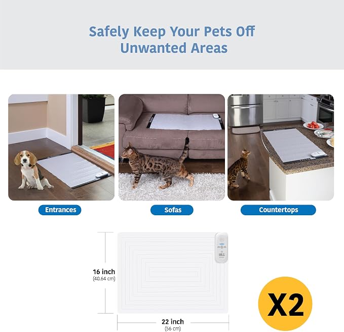 SVD.PET 2-Pack Scat Mat for Cats, Dog Shock Pet Training Mat, 22" X 16"