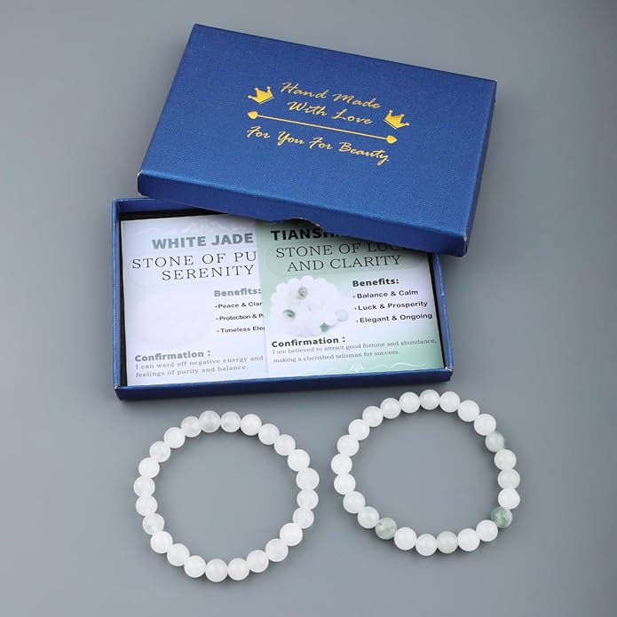 NCB 2.3-Piece 4mm Natural Crystal Gemstone Stretch Bracelets – Handmade Reiki Energy Healing Jewelry for Meditation,Yoga, Unisex