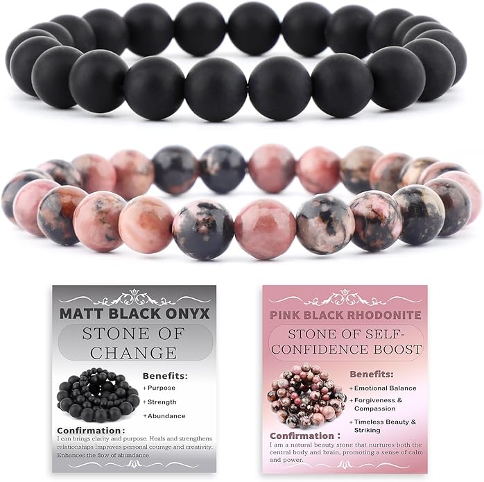 NCB 2.3-Piece 4mm Natural Crystal Gemstone Stretch Bracelets – Handmade Reiki Energy Healing Jewelry for Meditation,Yoga, Unisex