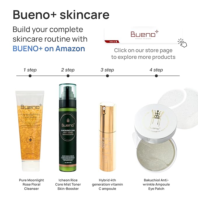 Bueno+ Bakuchiol Anti-Wrinkle Ampoule Eye Patch, 60 Patches, Under Eye Patches for Puffy Eyes and Dark Circles with Bakuchiol and Retinol, Korean Skin Care
