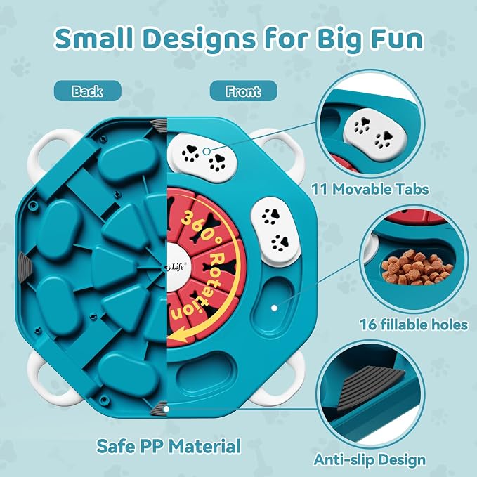 Dog Puzzle Toy for Smart Dogs, Interactive Dog Enrichment Toys,Level1(Blue)