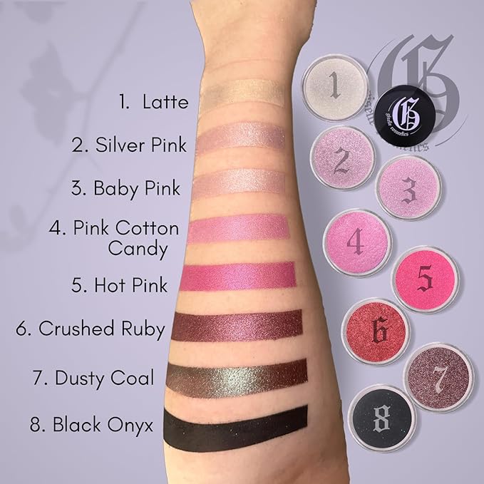 Crushed Ruby Mineral Powder Eyeshadow Palette - Organic Shimmer Eye Shadow, Glitter Eye Shadow Palette Makeup, Cream Eyeshadow Singles, Loose Highlighter Powder