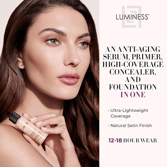 Luminess Air Silk 4-In-1 Airbrush Foundation- Foundation, Shade 030 (.5 Fl Oz) - Sheer to Medium Coverage - Anti-Aging Formula Hydrates and Moisturizes - Professional Makeup Kit for Cordless Air Brush