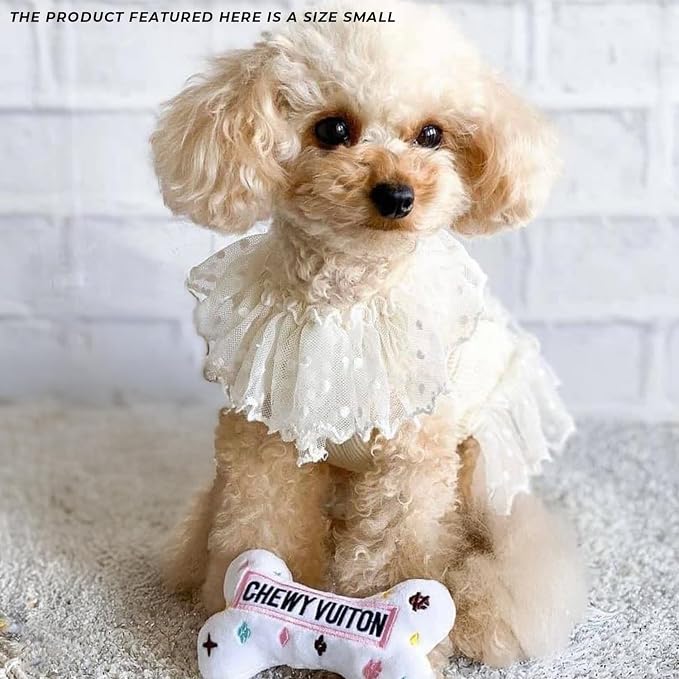 Haute Diggity Dog Chewy Vuiton Bone Plush Dog Toy, Designer Parody Toy