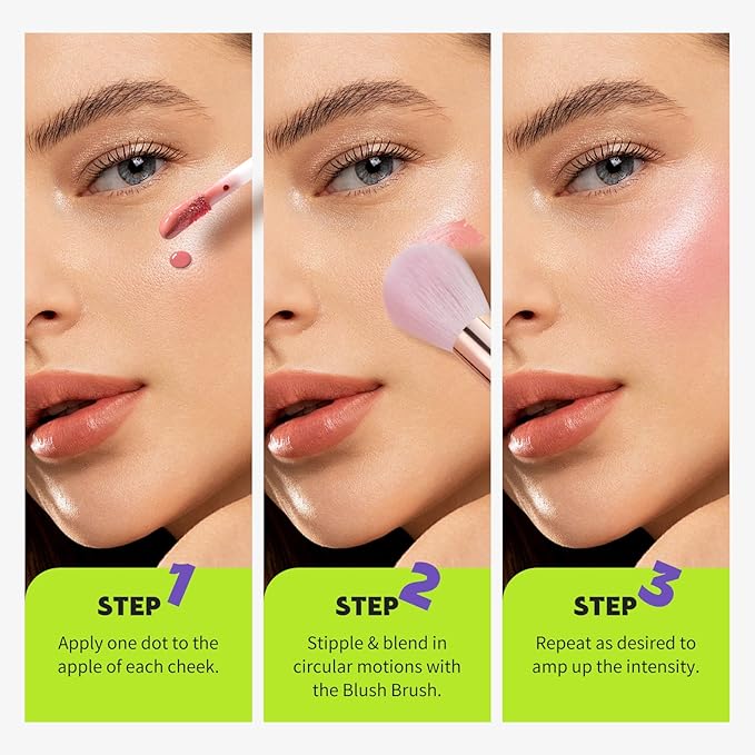 GLAM CODE Liquid Blush for Cheeks Duo - Hydrating Cream Blush for Daily - Blendable & Buildable Cheek Tint for Sensitive Skin - Lightweight, Skincare Infused Dewy Cheek Finish for All Skin Types - #01