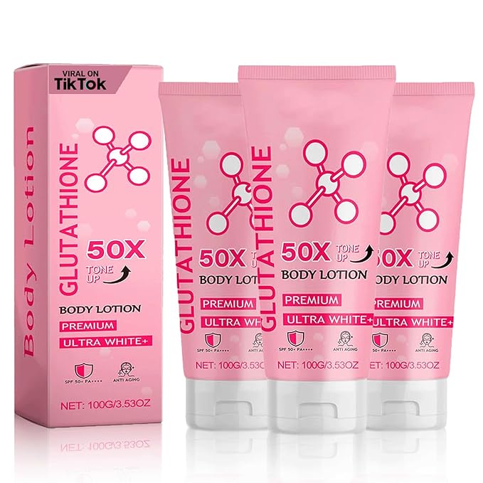 Glutathione 50x Tone Up Body Lotion,Glutathione Body Cream,All Over Body Scented Body Lotion (3, pcs)