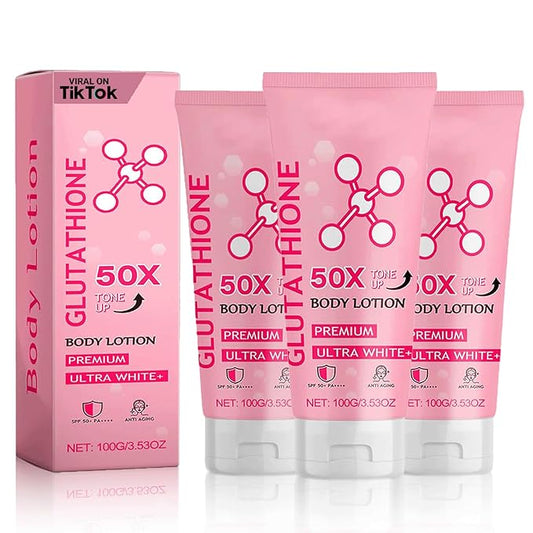 Glutathione 50x Tone Up Body Lotion,Glutathione Body Cream,All Over Body Scented Body Lotion (3, pcs)