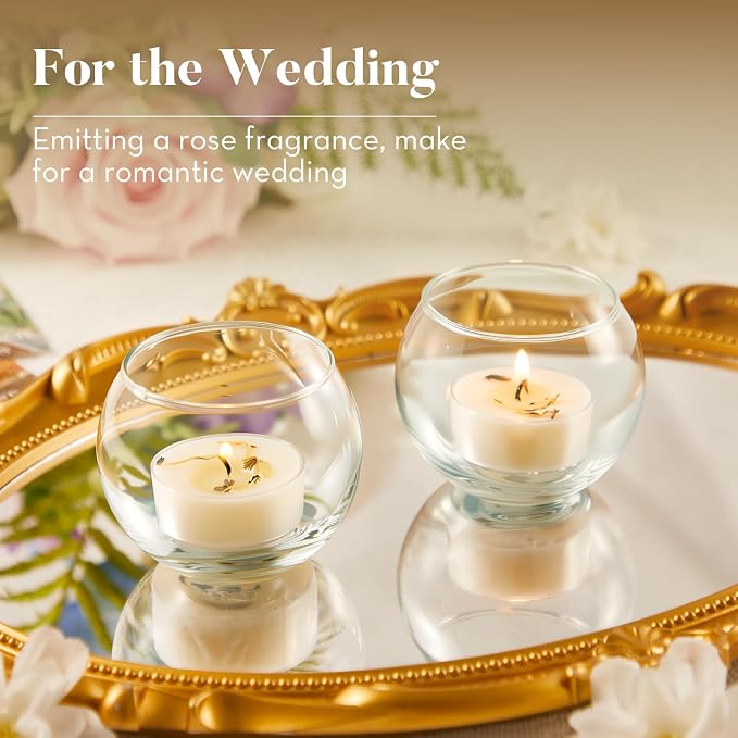 Ashlux 4-Hour Acrylic Jasmine Soy Wax Scented Tea Lights, 16 Pack Bulk | 4 Hour Long Burning, Non-Paraffin, Smokeless, For Weddings, Table Centerpieces, Home Decor & Christmas