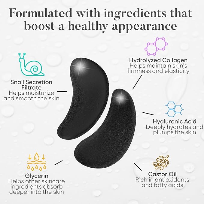 BLOOMORA Snail Mucin Under Eye Patches (30 PAIRS), For Puffy Eyes and Dark Circles, Under Eye Mask with Hyaluronic Acid & Hydrolyzed Collagen, Deeply Hydrating Formula, Patch Yeux