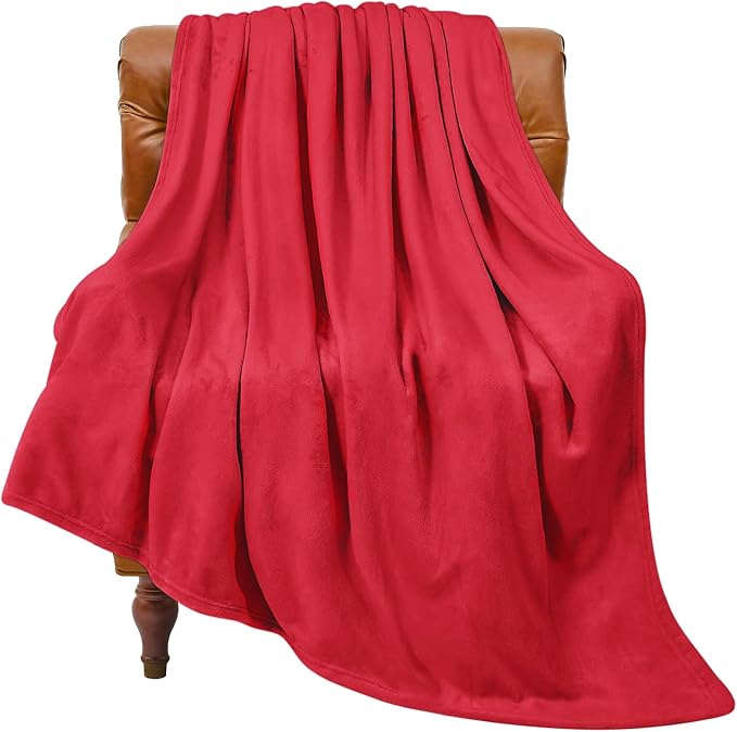 BEDELITE Fleece Blanket Soft Plush Throw for Couch Red 50"x60" | Ultra Soft Fleece, Plush Microfiber, Lightweight Warmth, All Season Comfort, Fade Resistant, Machine Washable, Couch Sofa Bed