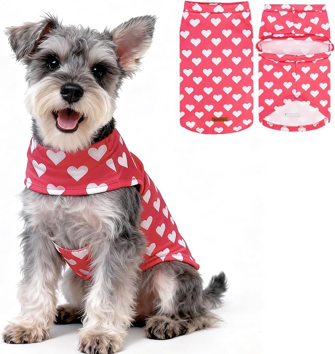 Cat Sweater Warm Fleece Pet Clothes for Cats Only | Soft Cat Vest Puppy Hoodie Coat, Fall Cold Winter Sweatshirt Pullover Clothing also for Small Dogs, Heart L