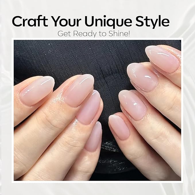 modelones Pink Gel Polish Jelly Sheer Milky Pink Gel Nail Polish Nude Polish Translucent Soak off LED Nail Gel DIY Manicure Soap Nails Clean Nail Polish 15 ML