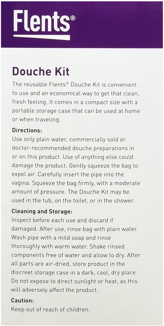 Flents Reusable Douche Kit, 16 fl oz Portable Cleansing System, BPA-Free | Compact Design Includes Easy-Squeeze Bottle for Personal Care, Travel-Friendly, Durable Rubber Components For Reusable Use