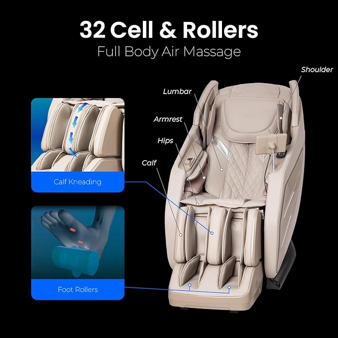 Osaki OS-3D Champ II | Taupe | Full Body Massage Chair | 3D SL-Track Full Body Massage Chair | Zero Gravity | Lumbar Heating | Touchscreen Controller | Auto Body Scan | Bluetooth Speaker