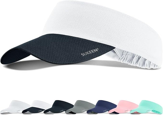 Sukeen Cooling Stretchy Sun Visor for Women Men UV Protection Cooling Hat | Lightweight quick-dry free size vizor with instant cooling, sports visor hat for golf, tennis, cycling, running, pickleball