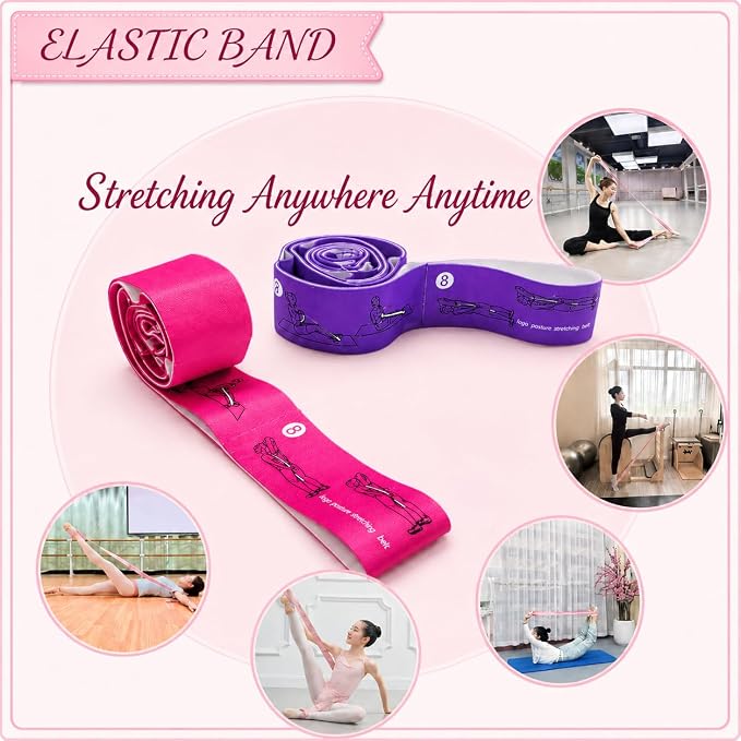 Multi-Loop Stretch Band - Yoga, Pilates, Ballet, and Physical Therapy Stretching Strap for Flexibility, Leg Stretching, and Exercise - Durable Stretching Equipment