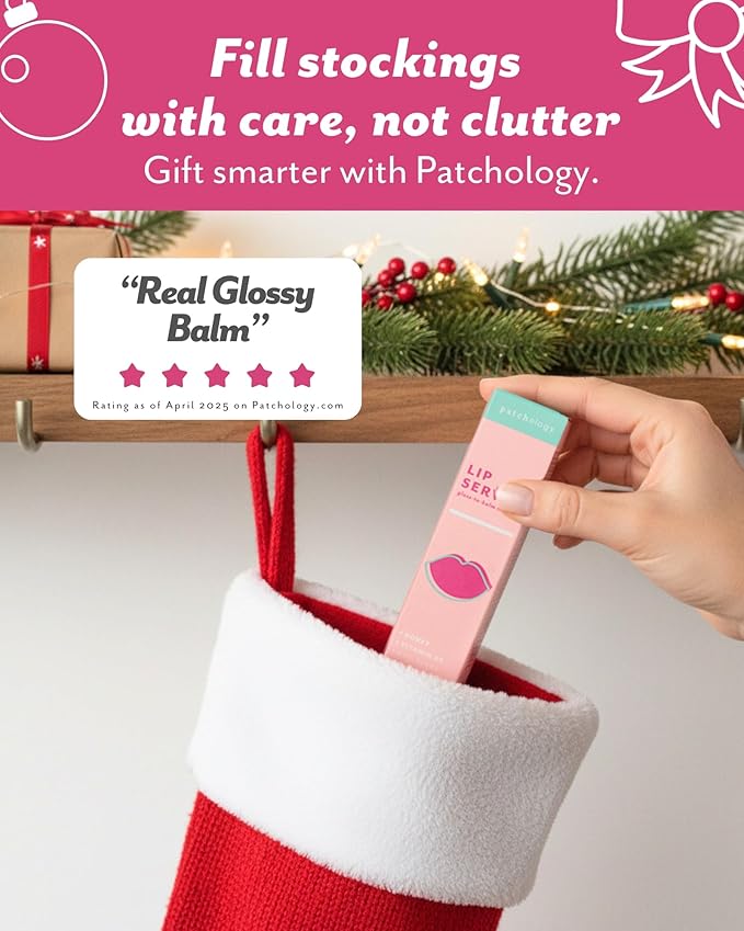 Patchology Lip Gloss for Women - Hydrating Gloss with Aloe, Honey & Goji Berry Oil, Moisturizing Treatment for Cracked Lips, Christmas Gifts for Women & Stocking Stuffers for Teen Girls (Clear, 15ml)