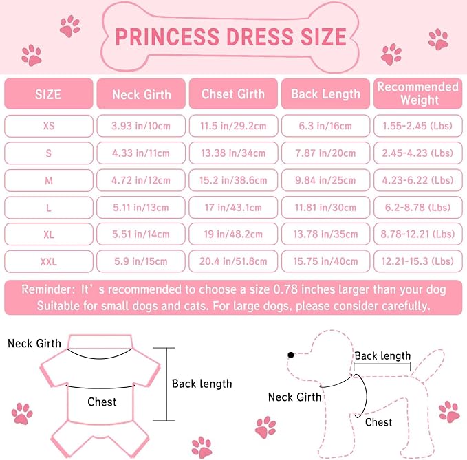 TAPBULL Dog Dresses, Fashionable Pet Dog Sweatshirt Clothes in Light Colors, Cute Cat Birthday Dress Outfit (Pink/Purple/Coffee 3-Pack), Large