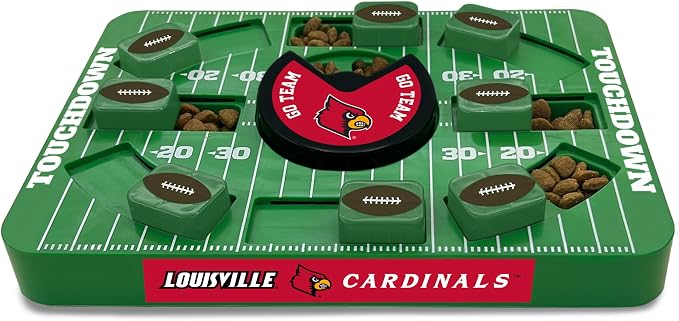 Pets First NCAA Louisville Large Puzzle Toy - Interactive Dog Treat & Slow Feeding Toy