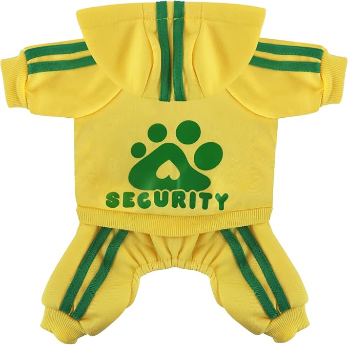 Dog Hoodie Security Clothes 4 Legs Jumpsuit Sweatshirt Hoodies Soft & Warm Dog Outfit Pullover Dog Winter Clothes Sweater for Small Medium Large Dogs Cats (Yellow, XX-Large)