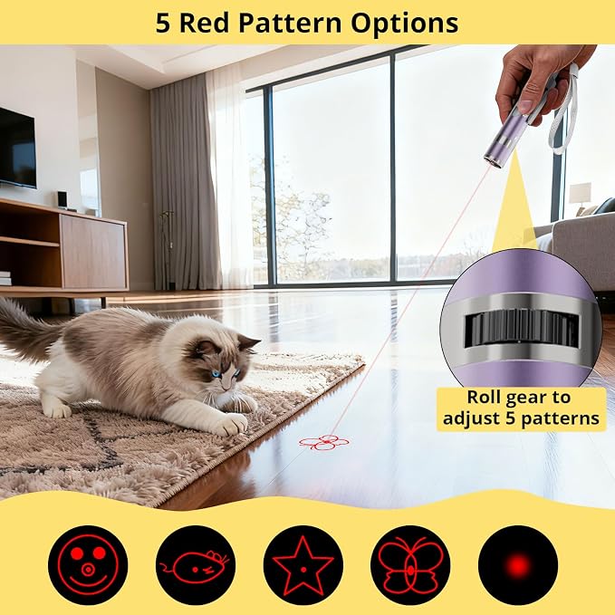 Cat Toys, 2 Pcs, Rechargeable, Interactive USB Chase Toy for Cats