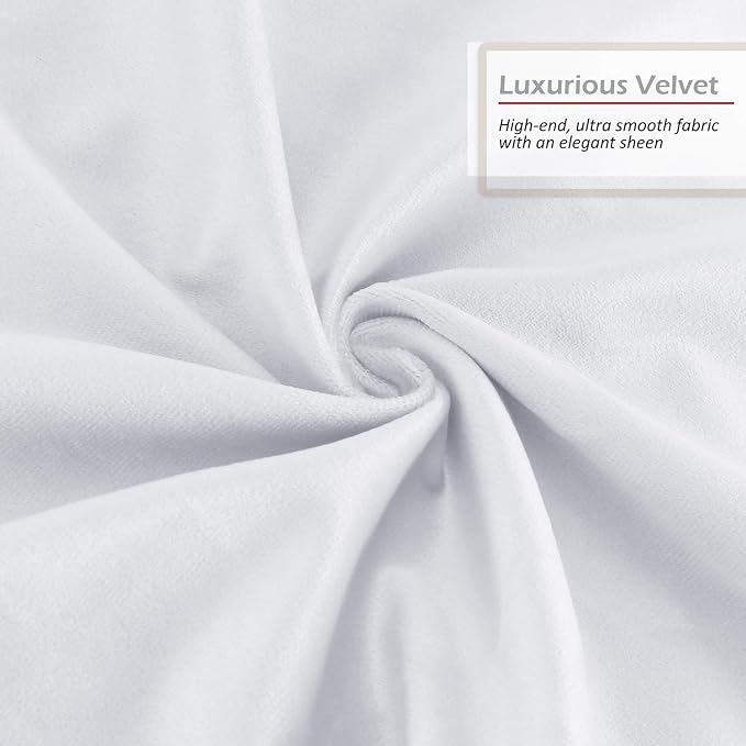 Nestl Throw Pillow Inserts Pack of 2 with Velvet Soft Solid Decorative Square Throw Pillow Covers Set for Sofa Couch Car Bedroom, 26X26 Throw Pillows Inserts with 24x24 Washable Cushion Covers, White