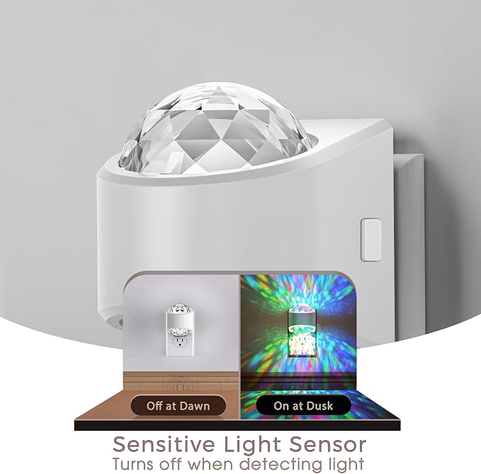 Night Lights Plug into Wall, Projector Night Light for Bedroom | Night Light Projector for Kids, 9-Color RGB Galaxy Nightlight with Dusk to Dawn for Bathroom, Home Gaming Room Decor Gifts
