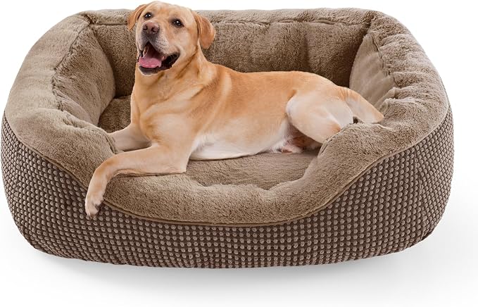Large Dog Beds Large Sized, Washable Orthopedic Warming Soft Sleeping Durable with Anti-Slip Bottom