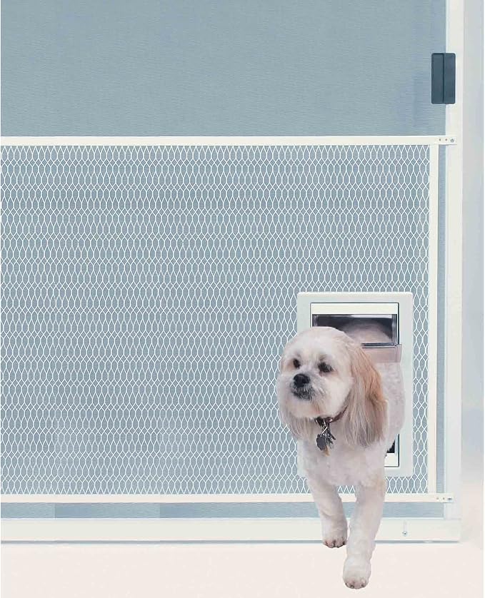 IDEAL PET PRODUCTS Since 1979 Ideal Pet Products Screen Guard Pet Door, Medium, 7" x 11.25" Flap Size, White