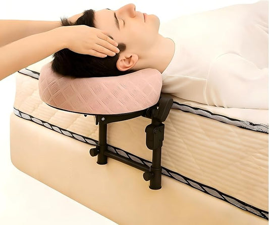 Massage Headrest for Bed, Adjustable Massage Face Cradle at Home, Portable Massage Table Kit for Sleeping Mattress, Face Down Pillow After Eye Surgery (Pink Basic Set)