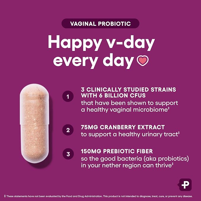 Physician's CHOICE Vaginal Probiotics for Women, pH Balance & Odor, 30ct | Supports Odor Control, Vaginal Flora, Yeast Balance & Feminine Health, 6B CFU, Organic Prebiotics, Cranberry Extract