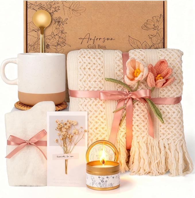 Gift Baskets for Women, Birthday Gifts for Women, Self Care Gift Baskets Care Package, Thank You, Get Well, Sympathy Inspirational Friendship Gifts for Mom, Grandma, Sister,Friends, Girls