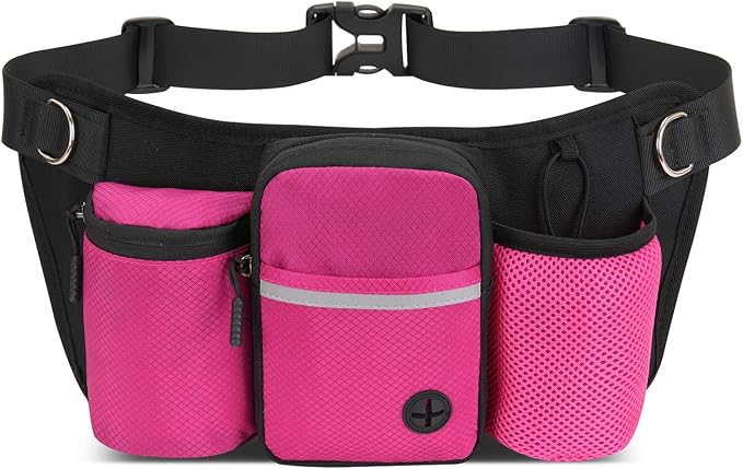 Dog Treat Pouch for Training, Rose Red
