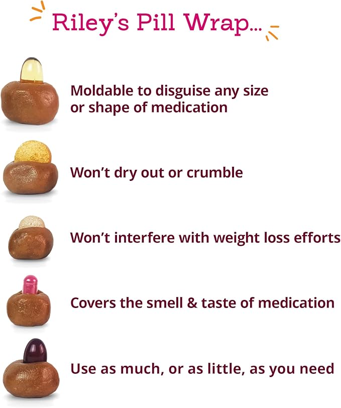 Riley's Pill Wrap for Dogs - Peanut Butter Pill Paste for Dogs - 8oz