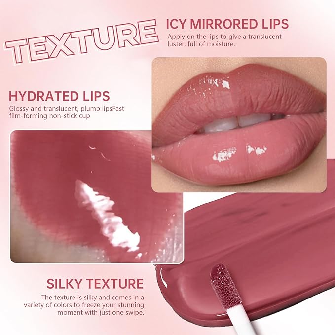 Peel Off Lip Liner Stain Tattoo, Long Lasting Waterproof Lip Stain Peel off, Tattoo Pink Lip Liner and Lip Gloss Combo, Non-Stick Cup Nourishing Lip Gloss Set Lipstick Makeup