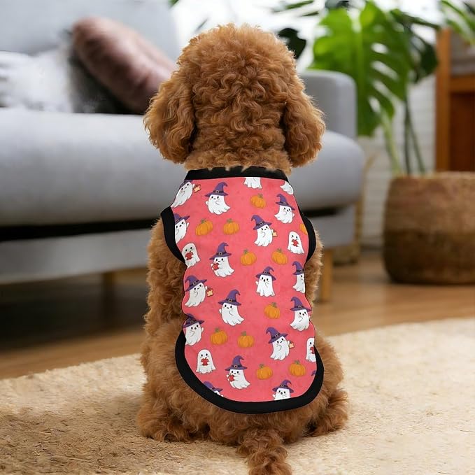 Halloween Pet Vest Witch Boo Pet Shirts X-Small | fall pumpkin Dog Shirt Vest cute pet Sleeveless Vests Ice Silk Dog T-Shirts holiday Dog Clothes Halloween Canine Wear