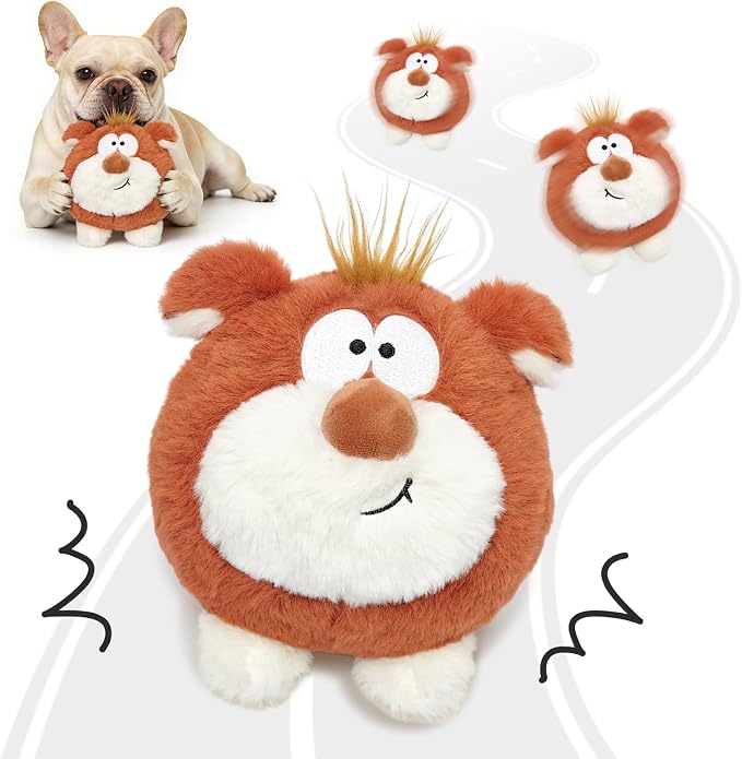 Moving Dog Toys, Interactive Dog Toys to Keep Them Busy, Jumping Squeaky Plush Chew Toys for Small/Medium/Large Dogs, USB Rechargeable