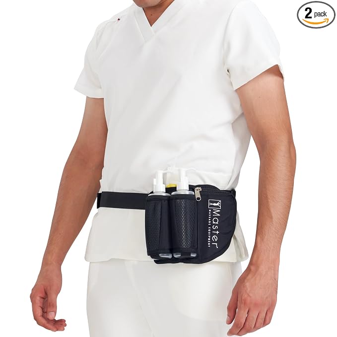 Master Massage Double Bottle Massage Oil Holster Bag- Lotion Bag Dual Kit–Massage Lotion Holster Two 8 Oz Refillable Pump Dispenser