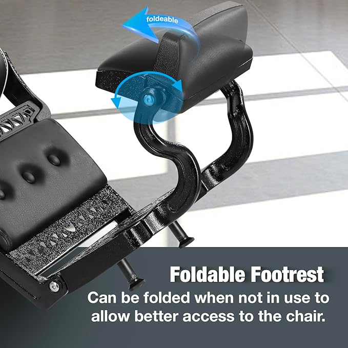 Barber Chair Heavy Duty Vintage Recline Hydraulic 360° Swivel Professional Salon Chair Beauty Spa Shampoo Equipment