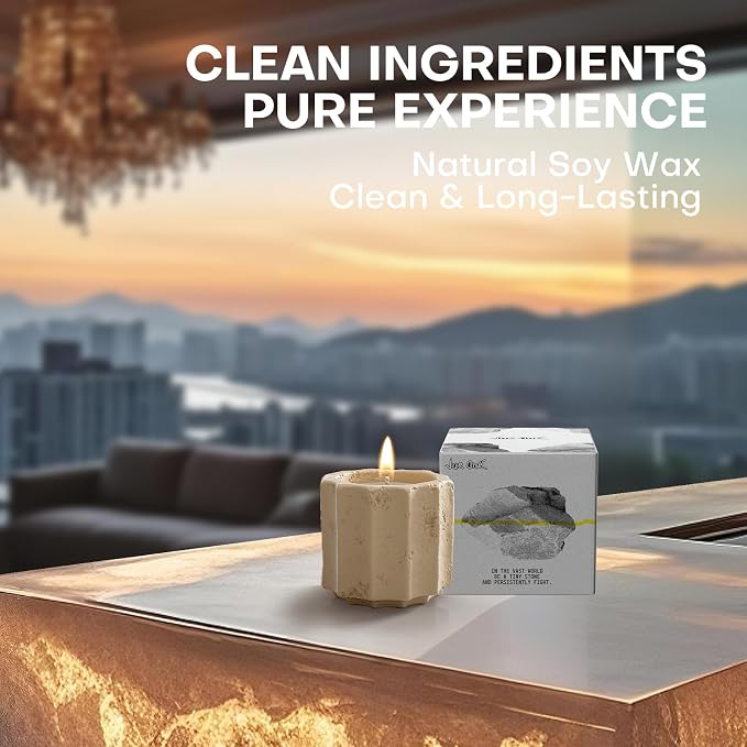 Scented Candles Set for Home, 6 Pack Natural Soy Wax Candle Gift Set, Non-Toxic Cement Jar Candles, Luxury Aromatherapy for Stress Relief, Highly Scented, Housewarming Gifts