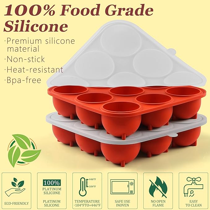 9-Cavity Silicone Frozen Dog Treat Mold with Lid for Woof Pupsicle & Power Chewer Pupsicle Large 25-75lbs,Reusable Frozen Dog Treat Tray Mold for Pupsicle