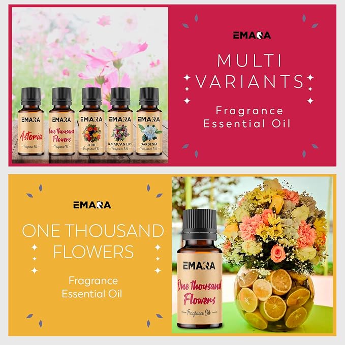 EMARA All Natural Floral Astoria Essential Oil for Diffusers, Skin Care, Aromatherapy Fragrance Oil, Organic Therapeutic Grade 15 mL (1/2 fl oz)